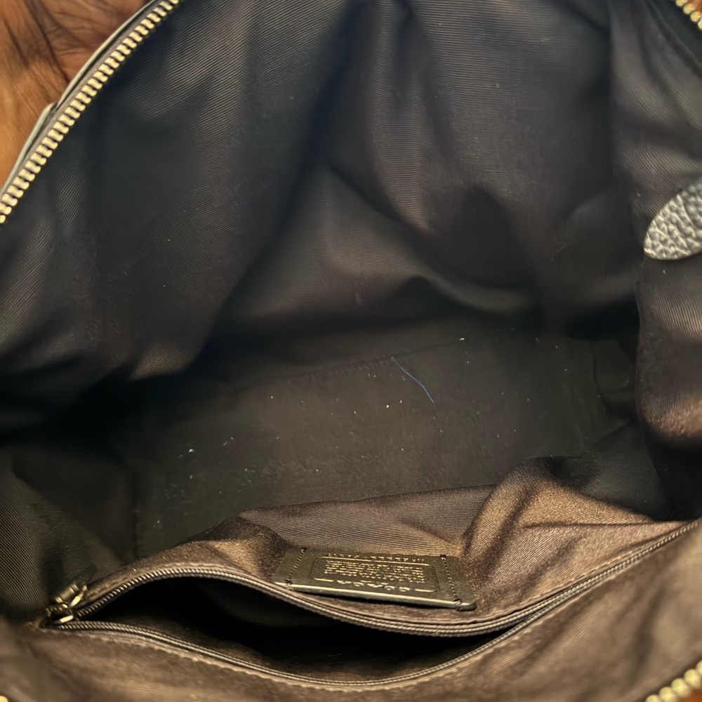 Black leather Coach purse